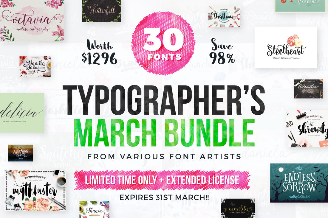 Typographer's March Dream Bundle - Only $29