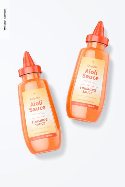 Free 12 Oz Chipotle Aioli Sauce Bottle Mockup Psd