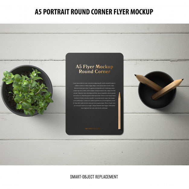Free A5 Round Corner Flyer Mockup Psd – DreamBundles