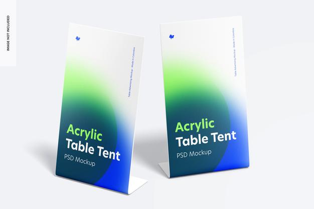 table tent mockup free Free Acrylic Table Tents Mockup, Front View Psd – DreamBundles