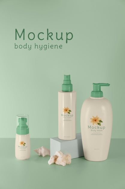 Free Beautiful Hygiene Product Packaging Mockup Psd