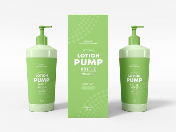 Free Pump Lid Bottle Packaging Mockup (PSD)