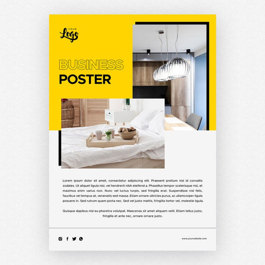 Free Business Poster Template With Bedroom Home Decor Psd