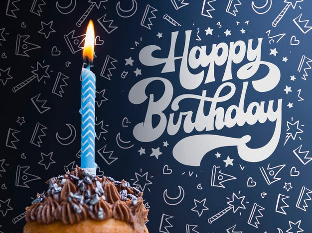 Free Cake With Lighted Candle For Birthday Psd – DreamBundles