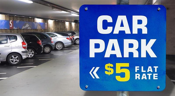 Free Car Parking Signage Mockup Psd