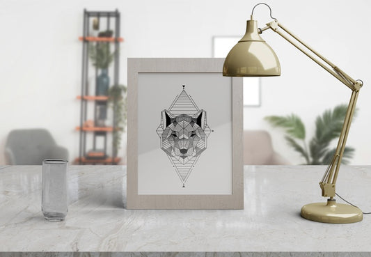 Free Decorative Frame Mockup On Table At Home Psd