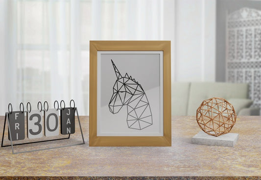 Free Decorative Frame Mockup On Table At Home Psd
