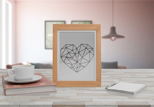Free Decorative Frame Mockup On Table At Home Psd