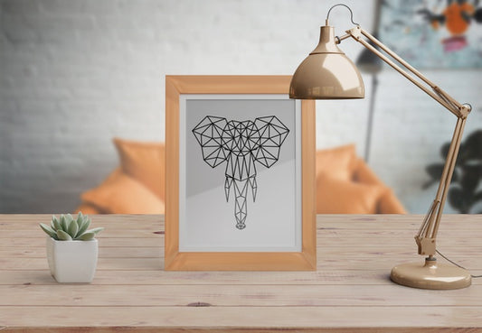 Free Decorative Frame Mockup On Table At Home Psd