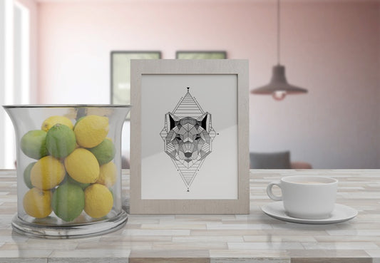 Free Decorative Frame Mockup On Table At Home Psd