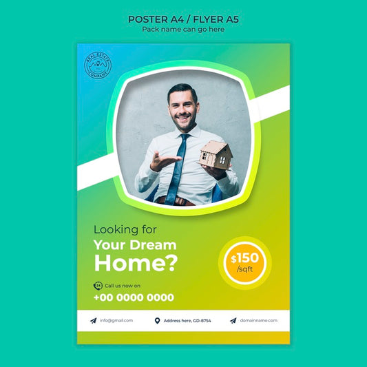 Free Dream Home Poster Template Psd