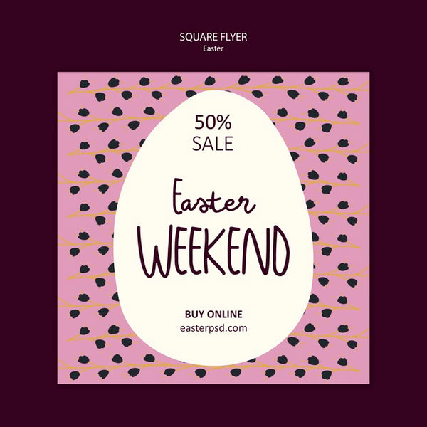 Free Easter Weekend Sales Square Flyer Psd DreamBundles