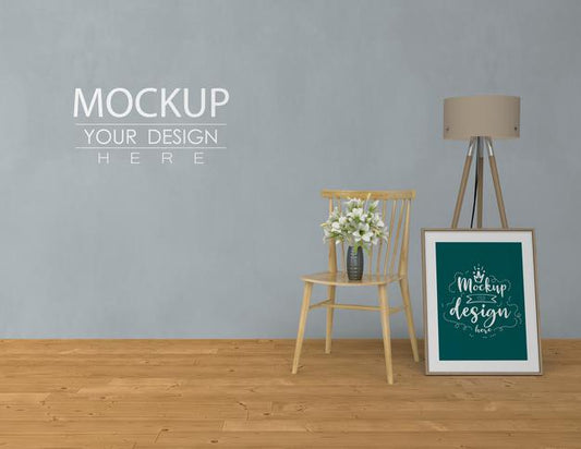 Free Empty Wall And Frame Mock Up With Home Decorating In The Living Room Modern Interior. Mockup Ready To Use Psd