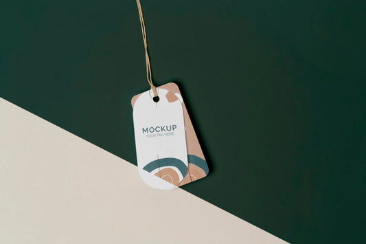 Free Flat Lay Product Tag Mock-Up Assortment Psd
