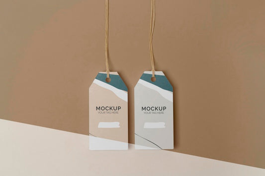 Free Flat Lay Product Tag Mock-Up Assortment Psd