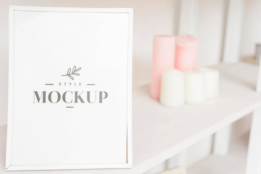 Free Front View Of Frame And Decorations For Home Interior Psd