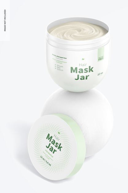 Free Hair Mask Jar Mockup, Opened Psd