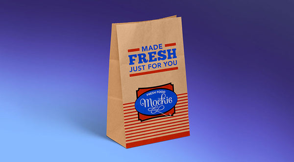 Kraft Paper Shopping Bag with Receipt Mockup - Free Download