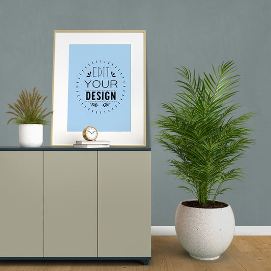 Free Mockup Poster Frame With Home Decorating In The Living Room Modern Interior. Psd