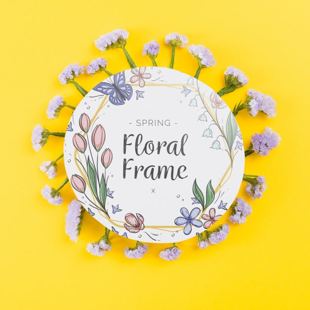 Free Round Paper Template With Flowers For Spring Psd – DreamBundles