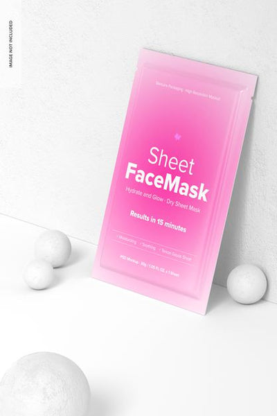 Free Sheet Face Mask Scene Mockup Psd