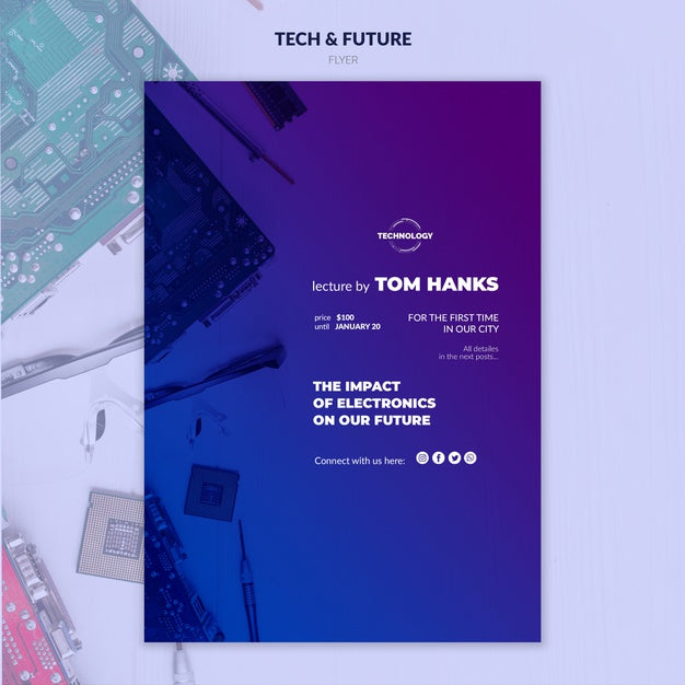 Free Tech & Future Concept Flyer Mock-Up Psd – DreamBundles