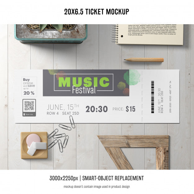 Free Ticket Mockup Psd – DreamBundles