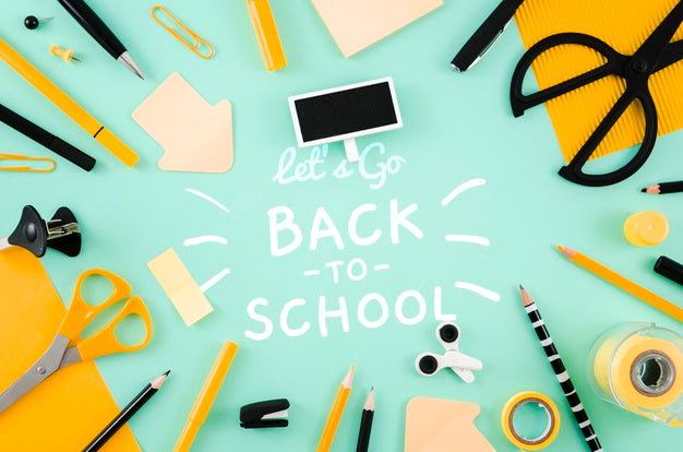 Free Top View Back To School With Blue Background Psd – DreamBundles