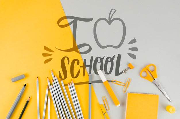 Free Top View Back To School With Colourful Background Psd – DreamBundles