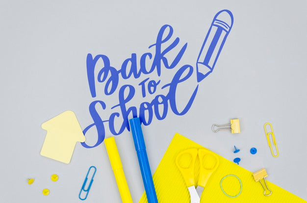 Free Top View Back To School With Grey Background Psd – DreamBundles
