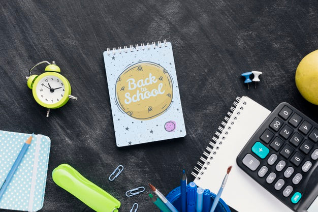 Free Top View Back To School With Notepad Psd – DreamBundles