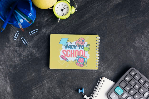 Free Top View Back To School With Notepad Psd – DreamBundles