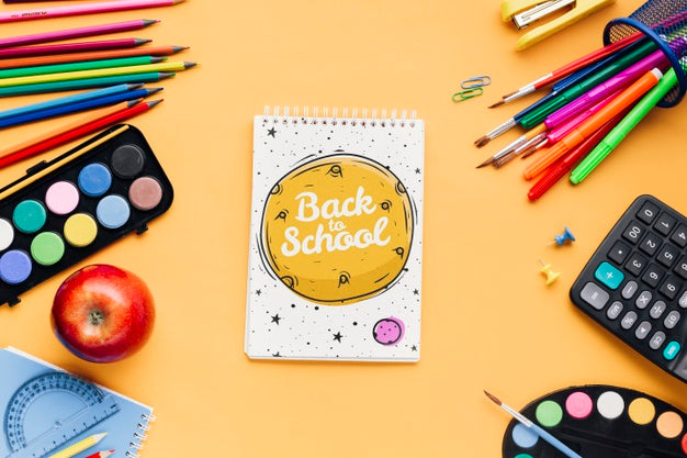 Free Top View Back To School With Notepad Psd – DreamBundles