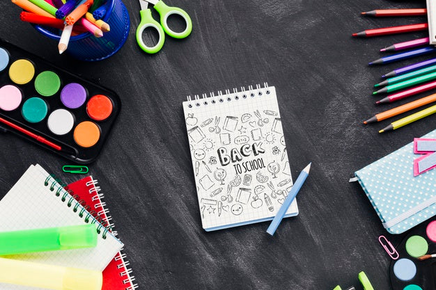 Free Top View Back To School With Notepad Psd – DreamBundles