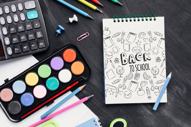 Free Top View Back To School With Notepad Psd – DreamBundles
