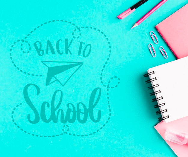 Free Top View Back To School With Office Supplies Psd – DreamBundles