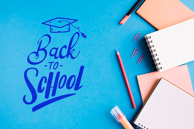 Free Top View Back To School With Office Supplies Psd – DreamBundles