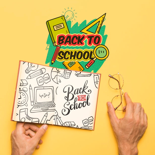 Free Top View Back To School With Open Notebook Psd – DreamBundles