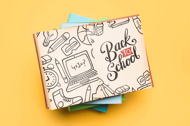 Free Top View Back To School With Open Notebook Psd – DreamBundles