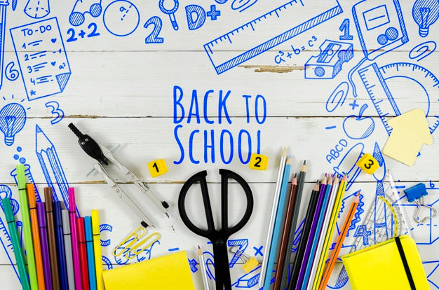 Free Top View Back To School With Wooden Background Psd – DreamBundles