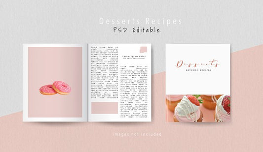 Free Top View Dessert Editorial Magazine Psd