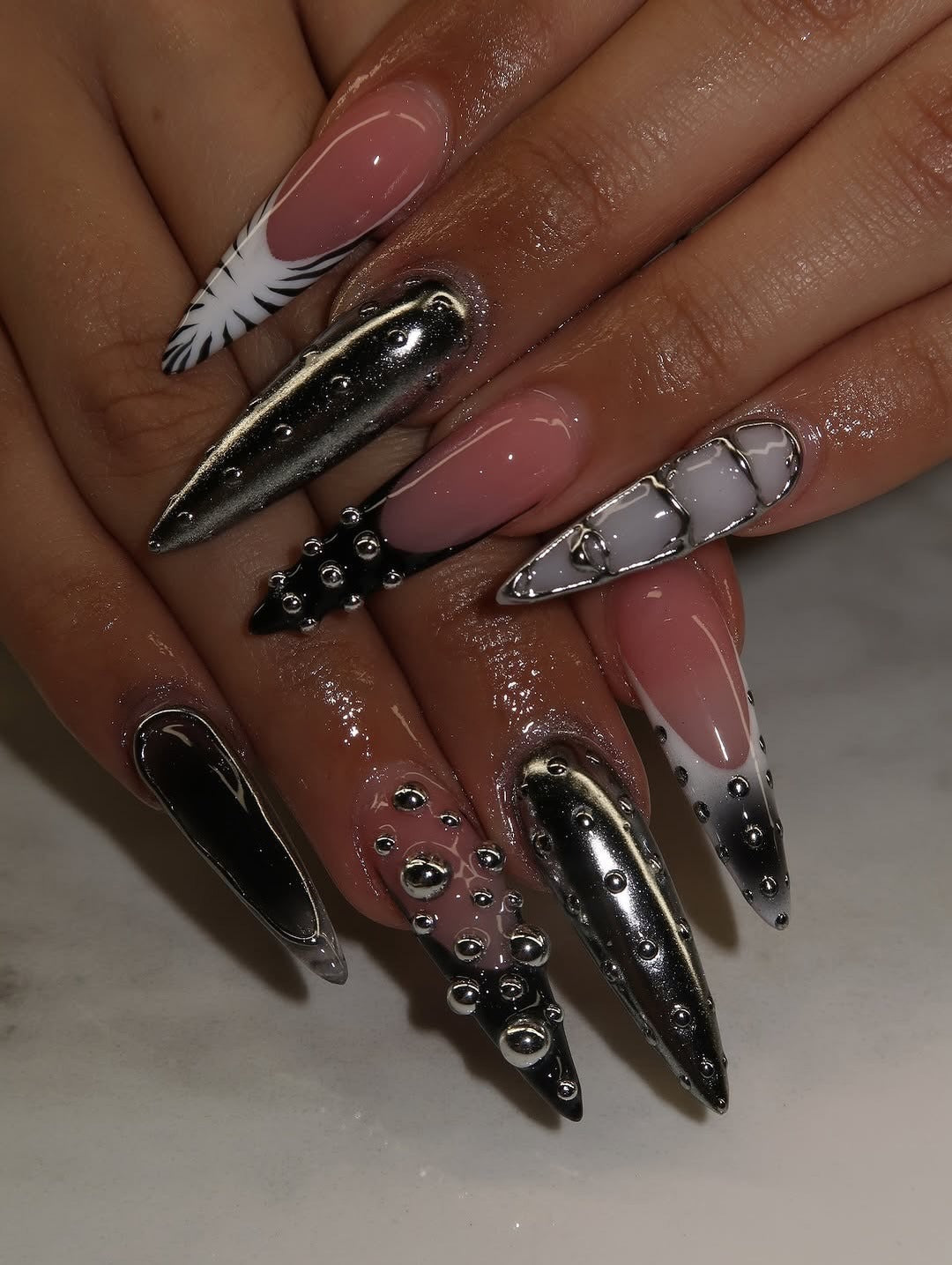 15 Black and Gray Nail Ideas with Sharp Style