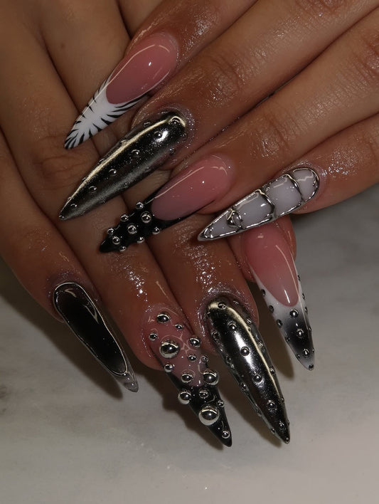 15 Black and Gray Nail Ideas with Sharp Style