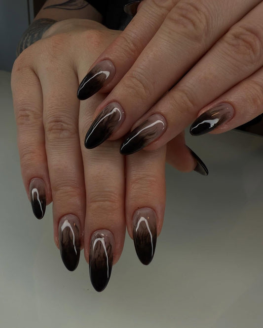15 Gorgeous Black Almond Nail Ideas 2026