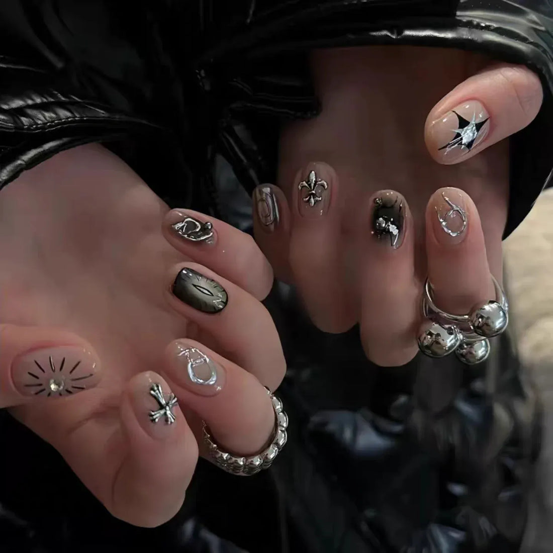 15 Stylish Black, White and Silver Nail Ideas for 2026