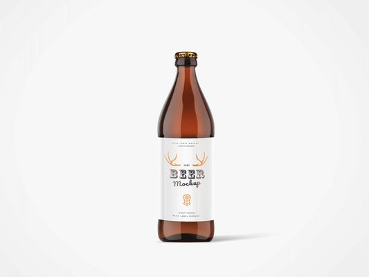 Free 0.5L Beer Bottle Psd Mock-Up