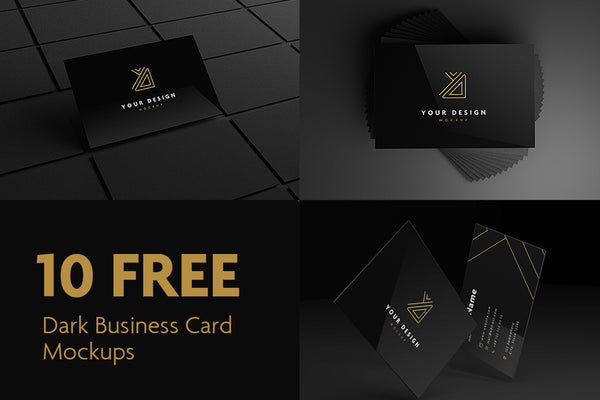 Free 10 Dark Business Card Mockups