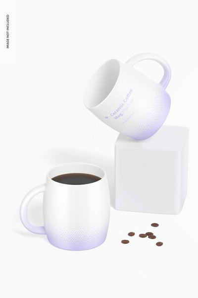 Free 14 Oz Ceramic Coffee Mugs Mockup Psd