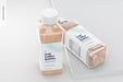 Free 16 Oz Iced Coffee Bottles Mockup, Standing And Dropped Psd