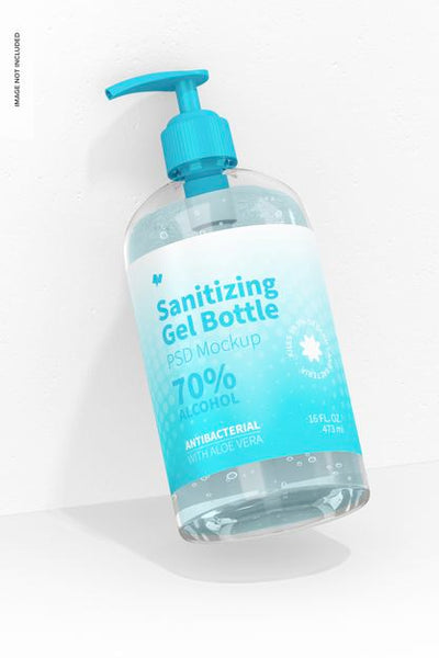 Free 16 Oz Sanitizing Gel Bottle Mockup Psd